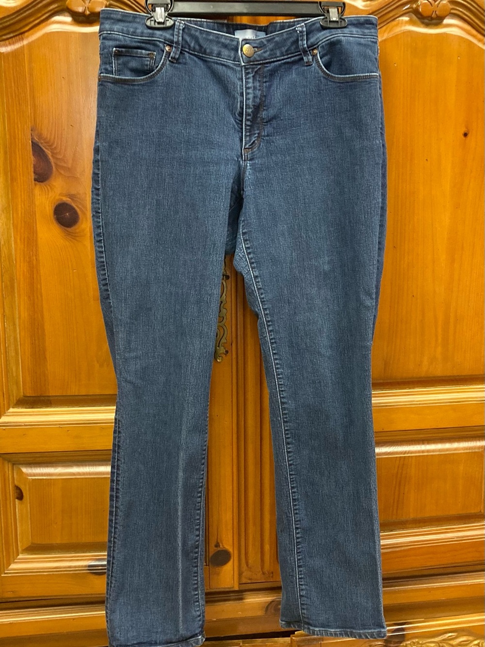 LOFT Women's Straight Leg Dark Blue Jeans